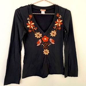 SZ SMALL EMBROIDERED FLORAL SHIRT